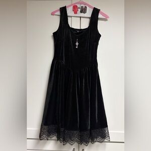 Disturbia Orbweb Lace Hem Velour Mini Dress
US 4